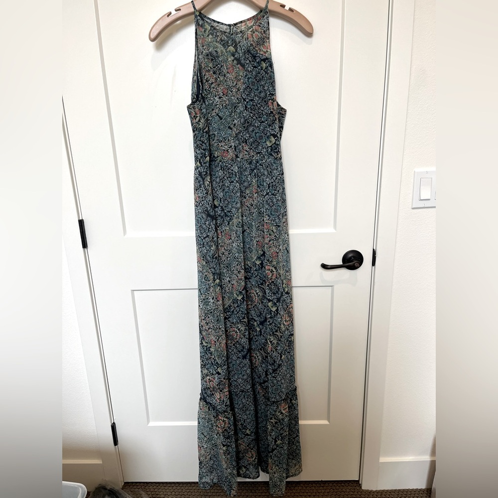 BCBG sleeveless floral boho cottagecore festival fairycore maxi dress sz 10